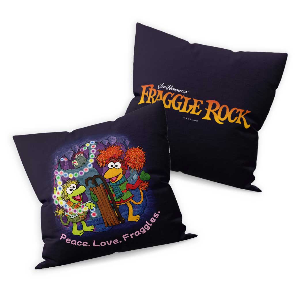 Peace Love Fraggles Fraggle Rock Christmas Cushion