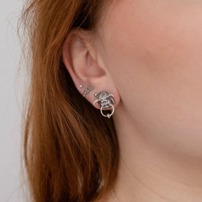 Labyrinth Ludo Silver Earrings