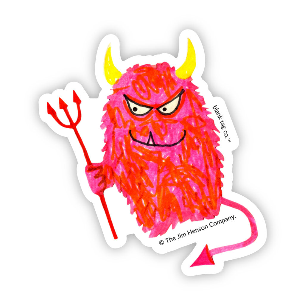 The Red Shaggy Shape Sticker