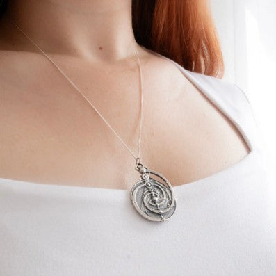 Mystic Spiral Constellation Mandala Necklace Large