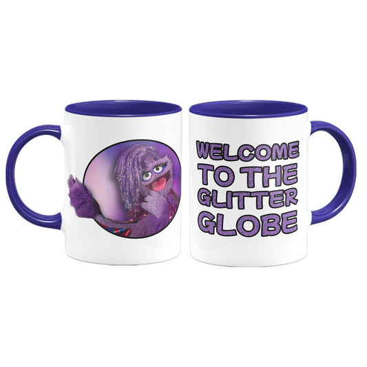 Welcome to the Glitter Globe Coloured Mug