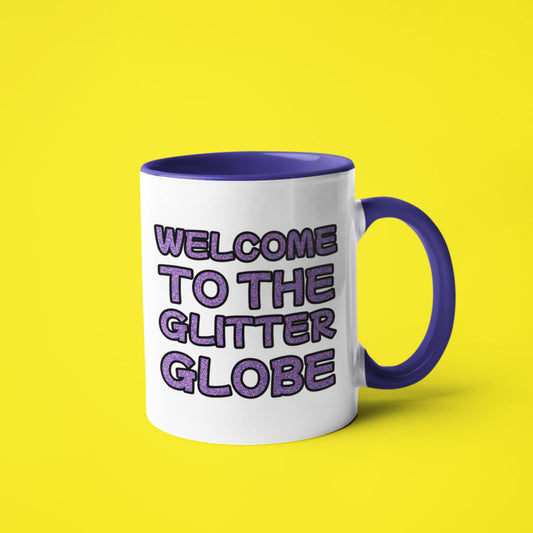 Welcome to the Glitter Globe Coloured Mug