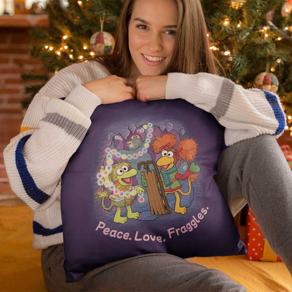 Peace Love Fraggles Fraggle Rock Christmas Cushion